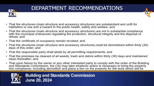City orders property compliance or face demolition within 30 days