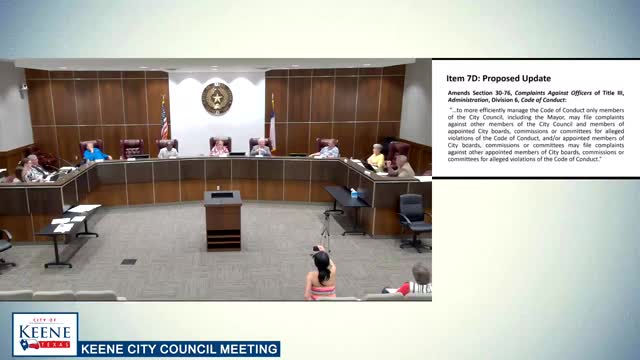 Council debates controversial code of conduct changes