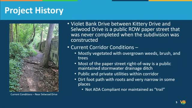 Violet Bank Trail project faces community pushback and debate