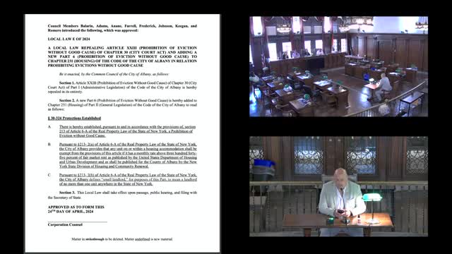 Albany debates controversial good cause eviction law