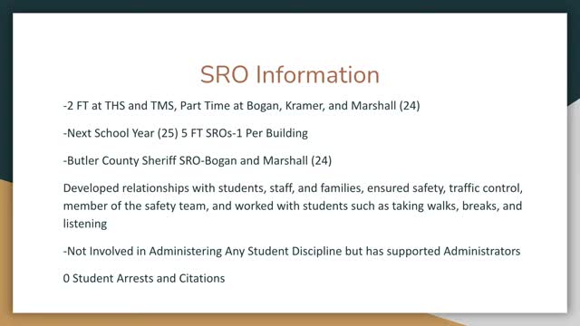 School Resource Officers report zero student arrests this year