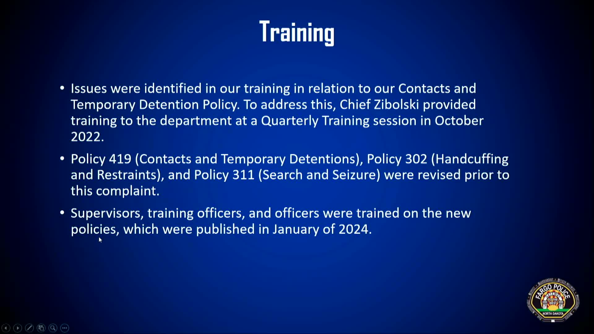 Police Department Revises Detention Policies After Controversy