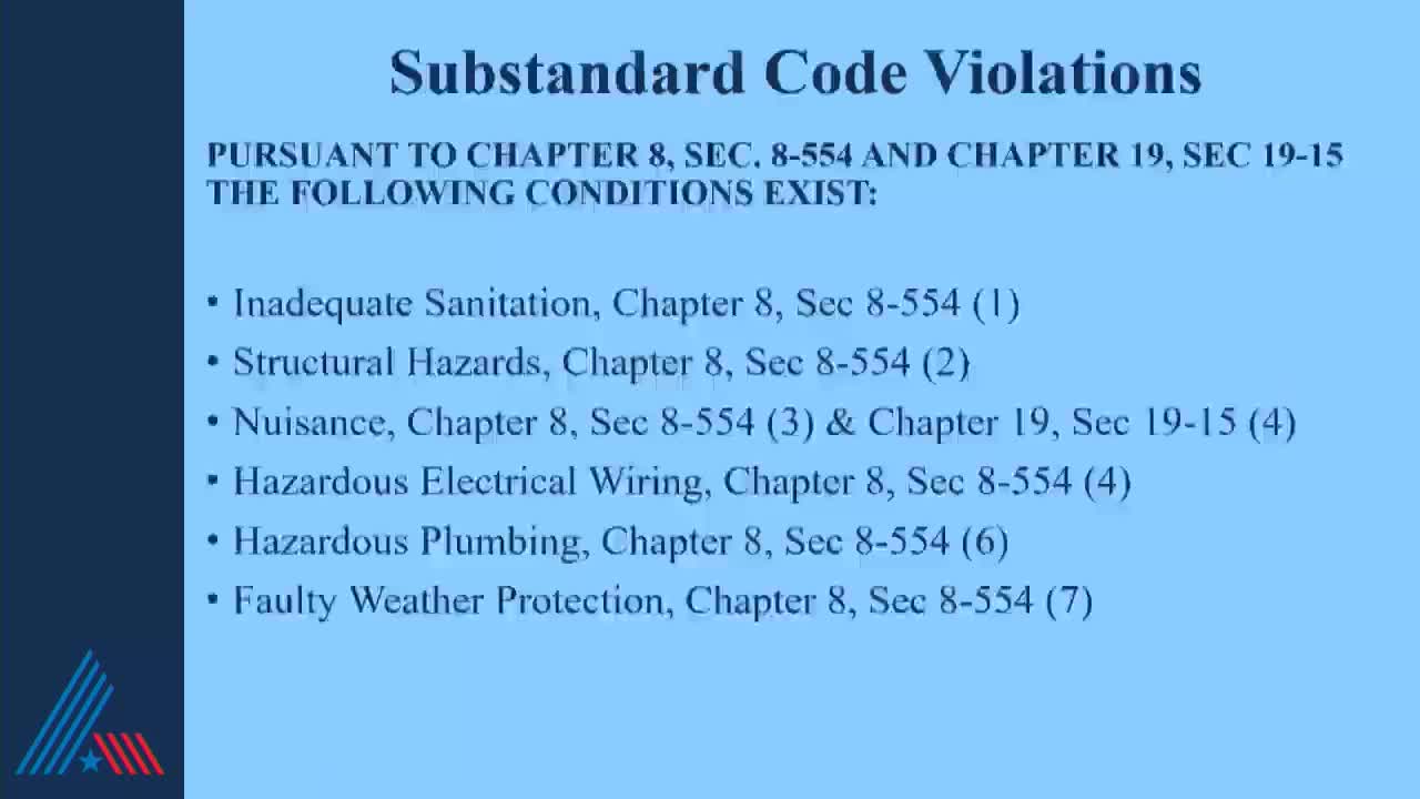 City declares condemned property a public health hazard