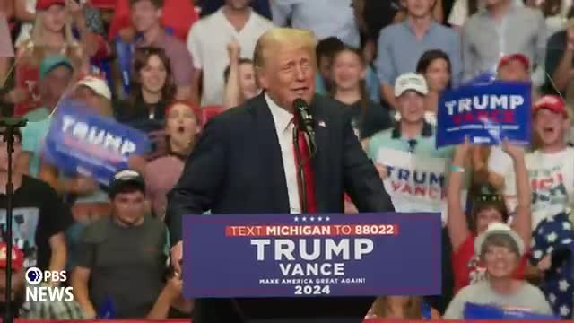Trump praises unity and heroism in emotional Michigan rally