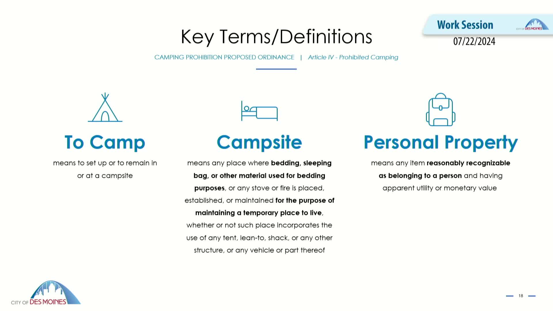 City moves to enforce strict camping ban in public spaces