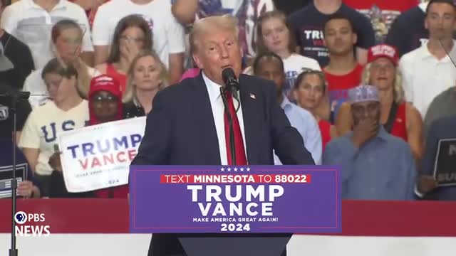 Trump warns of chaos under Kamala Harris presidency