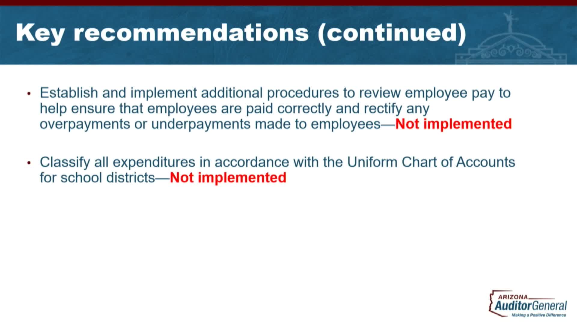 District fails to meet critical transportation safety standards