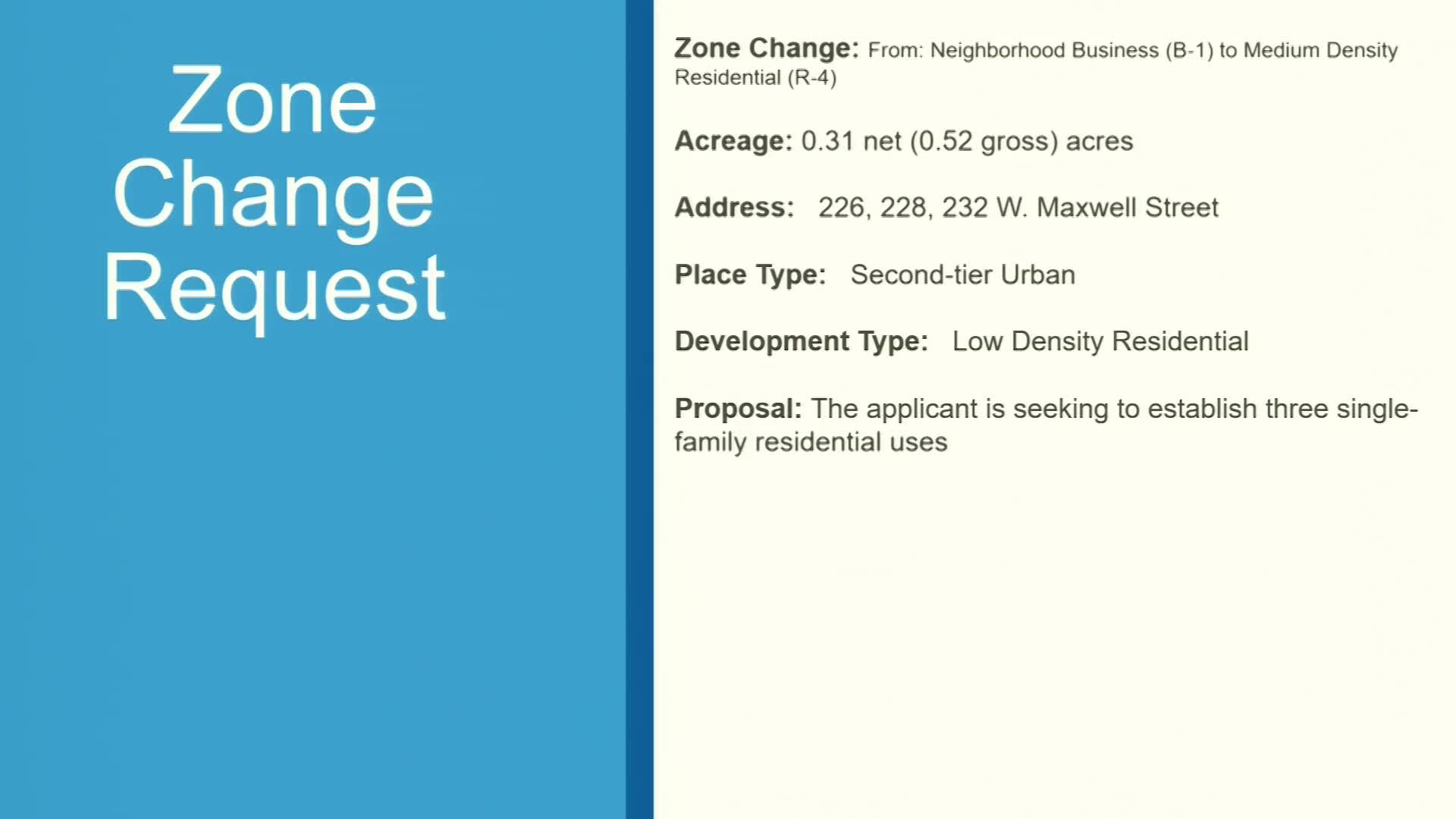 City plans controversial rezoning for West Maxwell properties