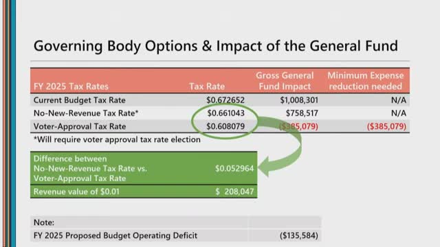 City Council debates crucial tax rate options for public safety