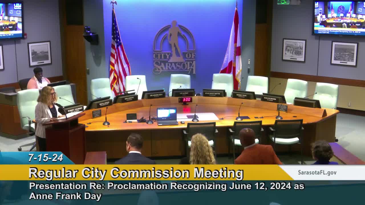 Sarasota declares June 12 as Anne Frank Day