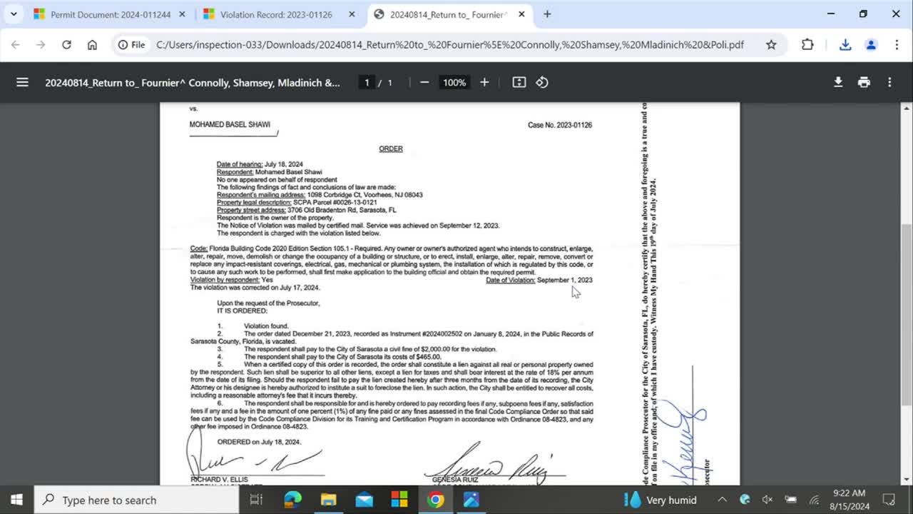 Homeowner Faces Heavy Fines Amid Permit Confusion