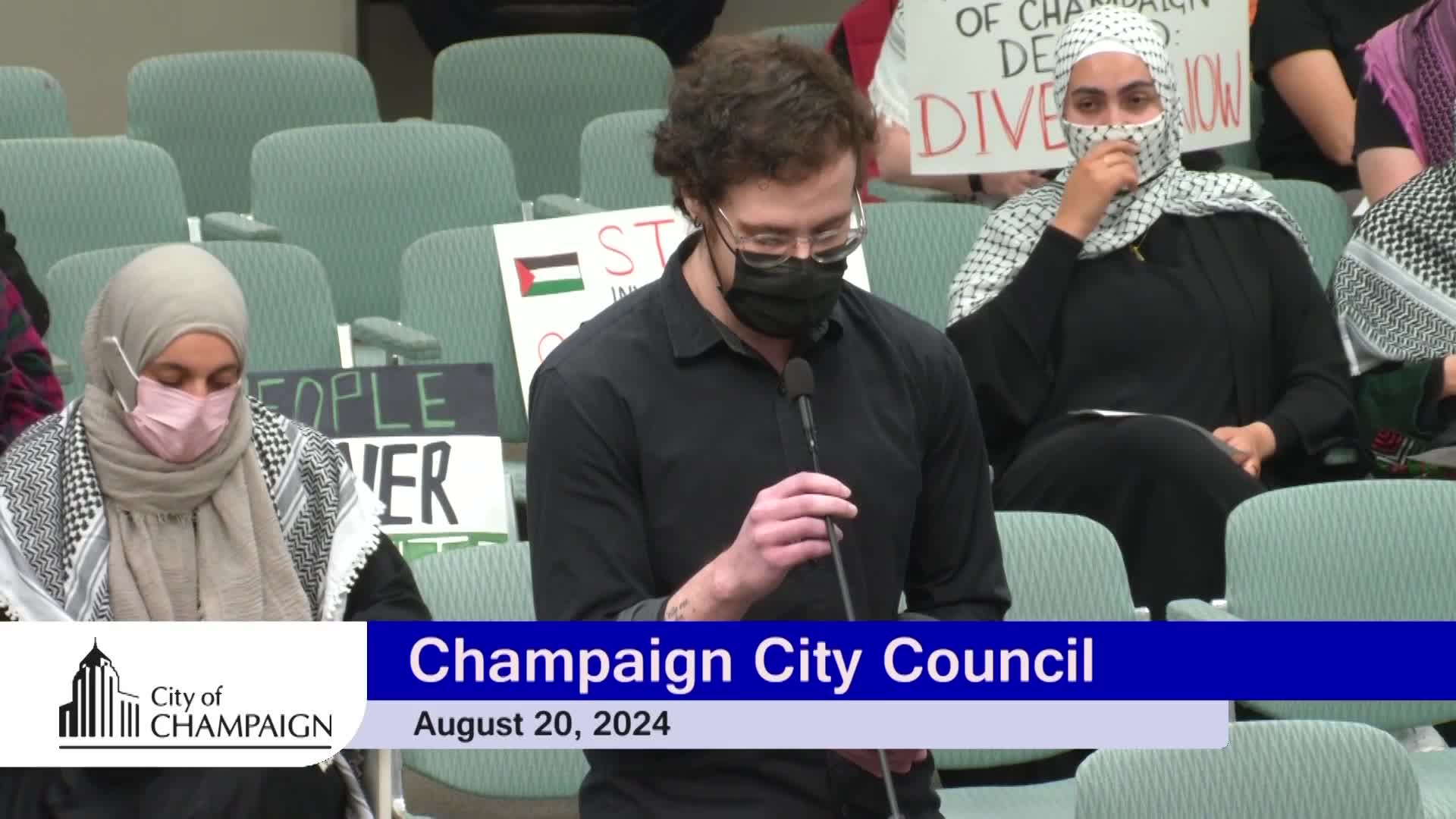 Activists demand action against funding genocide in Champaign