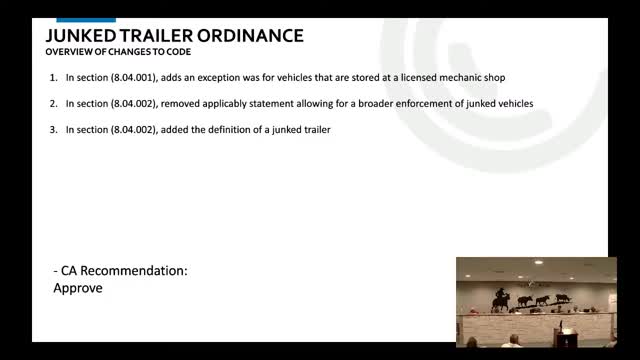 City Council Faces Backlash Over Controversial Junk Trailer Ordinance