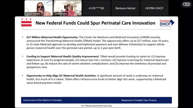 District pursues $17 million grant to transform maternal health