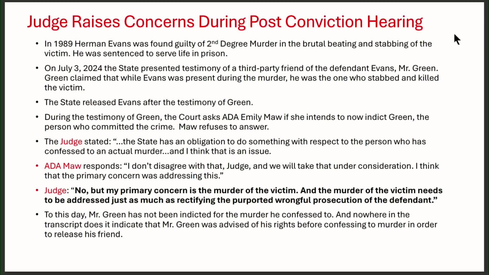 Confession in court raises questions over murder prosecution