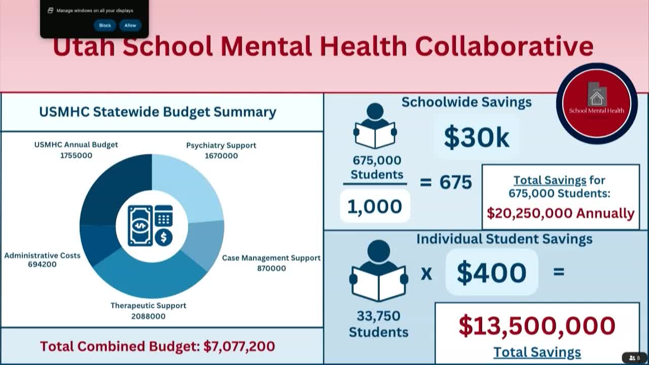 Utah proposes $7 million plan to enhance school mental health
