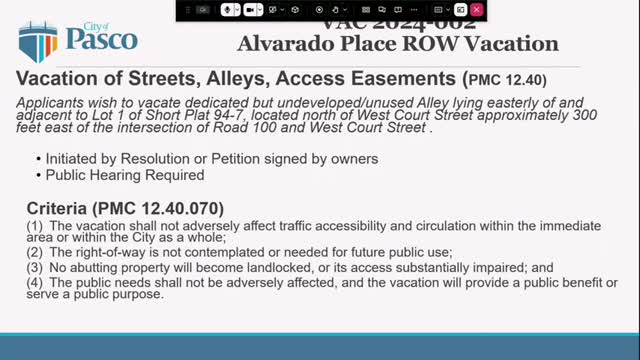 City Council Moves to Vacate Controversial Right of Way