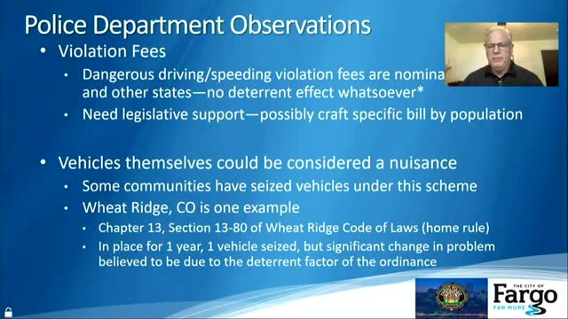 Fargo seeks tougher laws to combat reckless driving