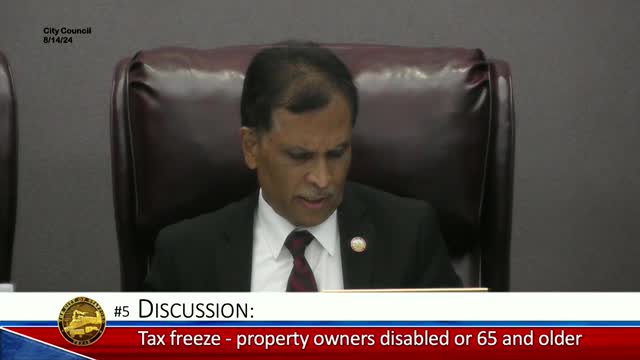 City Council Moves to Freeze Property Taxes for Seniors and Disabled