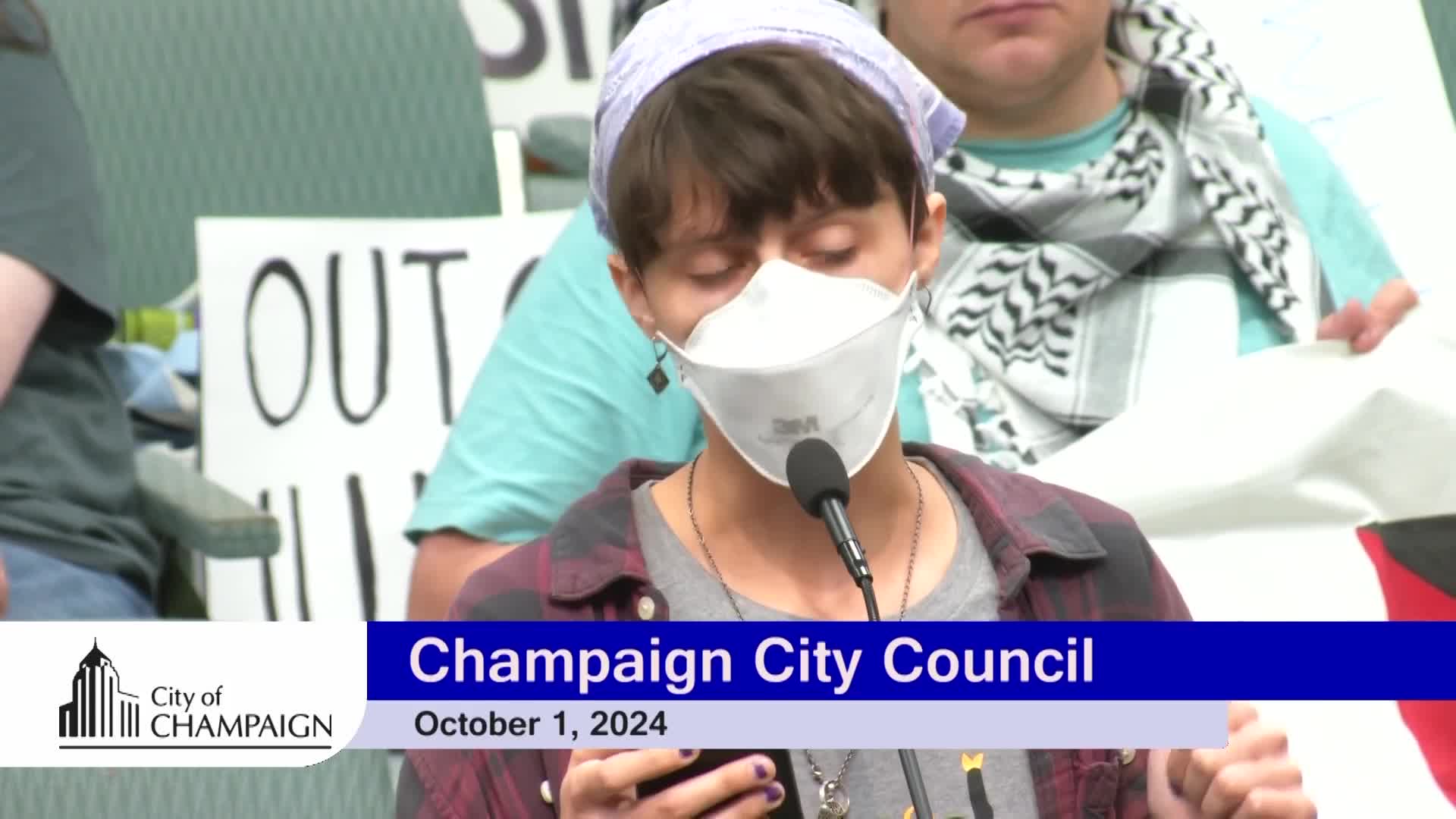 Activist demands city council action on Gaza ceasefire