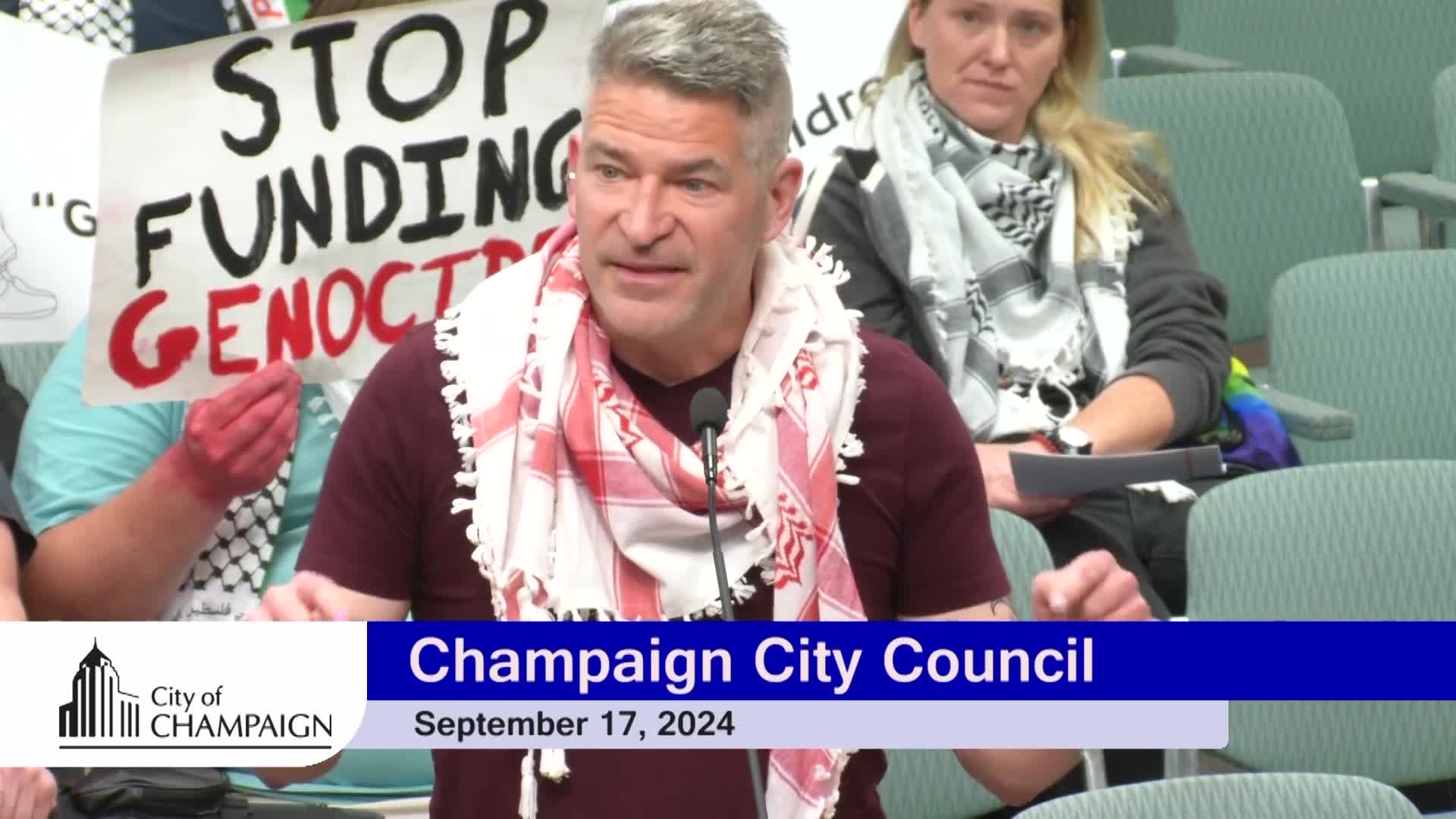Activists demand action on Gaza crisis at city council meeting