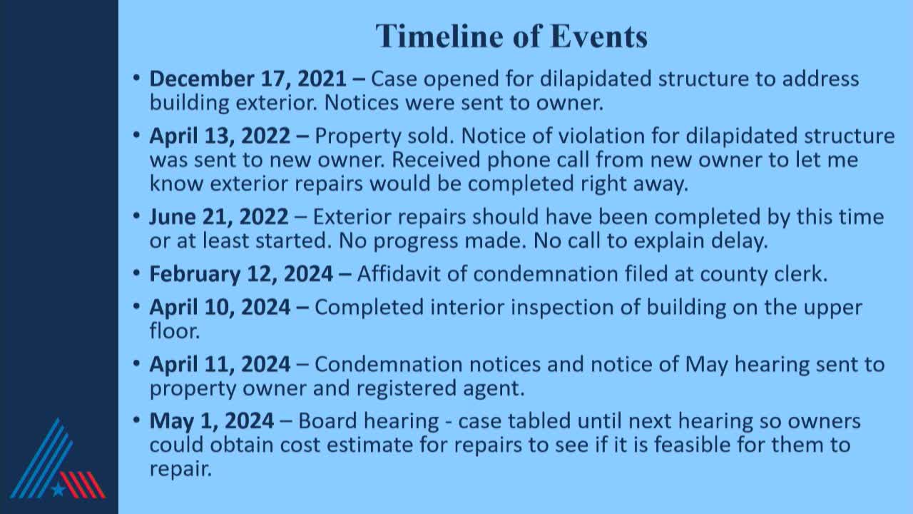 Property owner battles condemnation with ambitious renovation plans