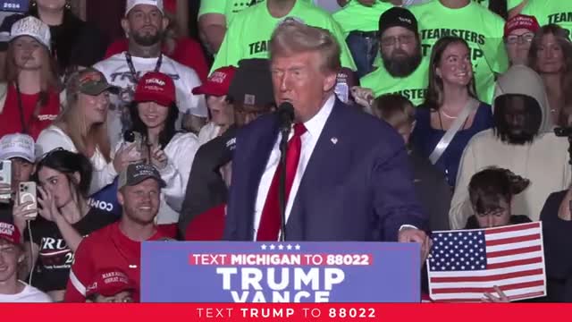 Trump promises golden age as he attacks Biden and Harris