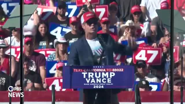 Trump supporter rallies crowd with passionate defense of America First
