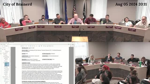 Brainerd City Council votes to prohibit camping amid safety concerns
