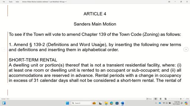 Nantucket debates crucial limits on short term rentals