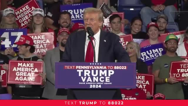 Trump blasts Biden and Harris in fiery campaign rally