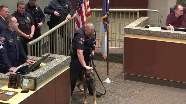 Cottage Grove celebrates national award for canine team