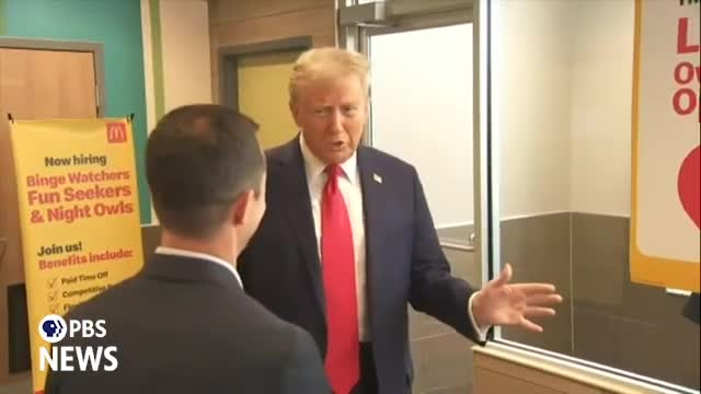 President Trump takes on McDonald's fry counter in Virginia