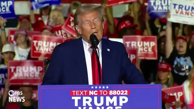 Trump blasts Biden and Harris in fiery North Carolina rally