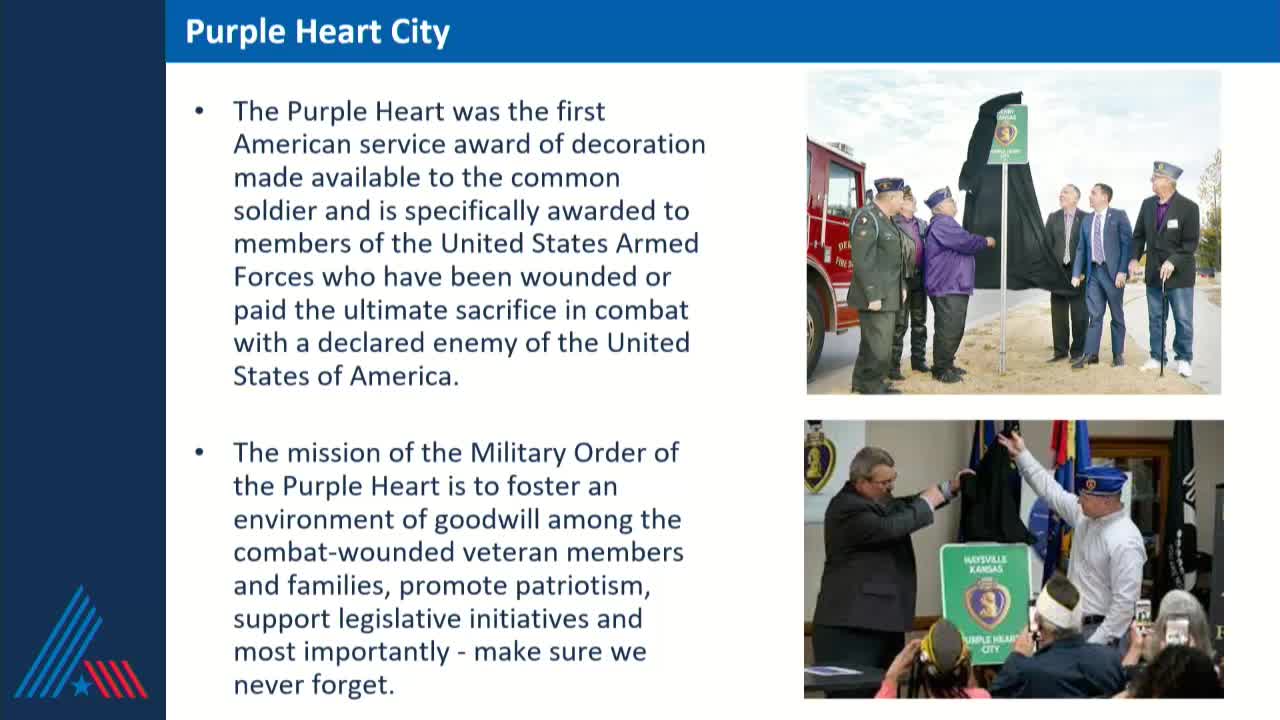 City moves to honor veterans with Purple Heart Trail designation