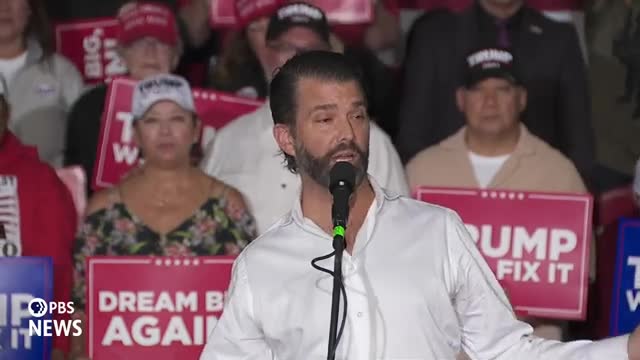 Trump Jr rallies supporters to fight against Biden policies