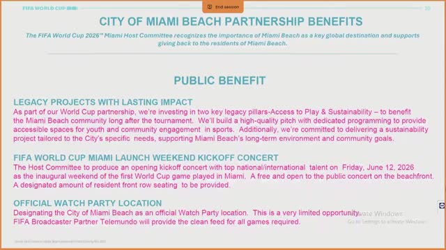 Miami Beach plans major FIFA partnership for community benefits