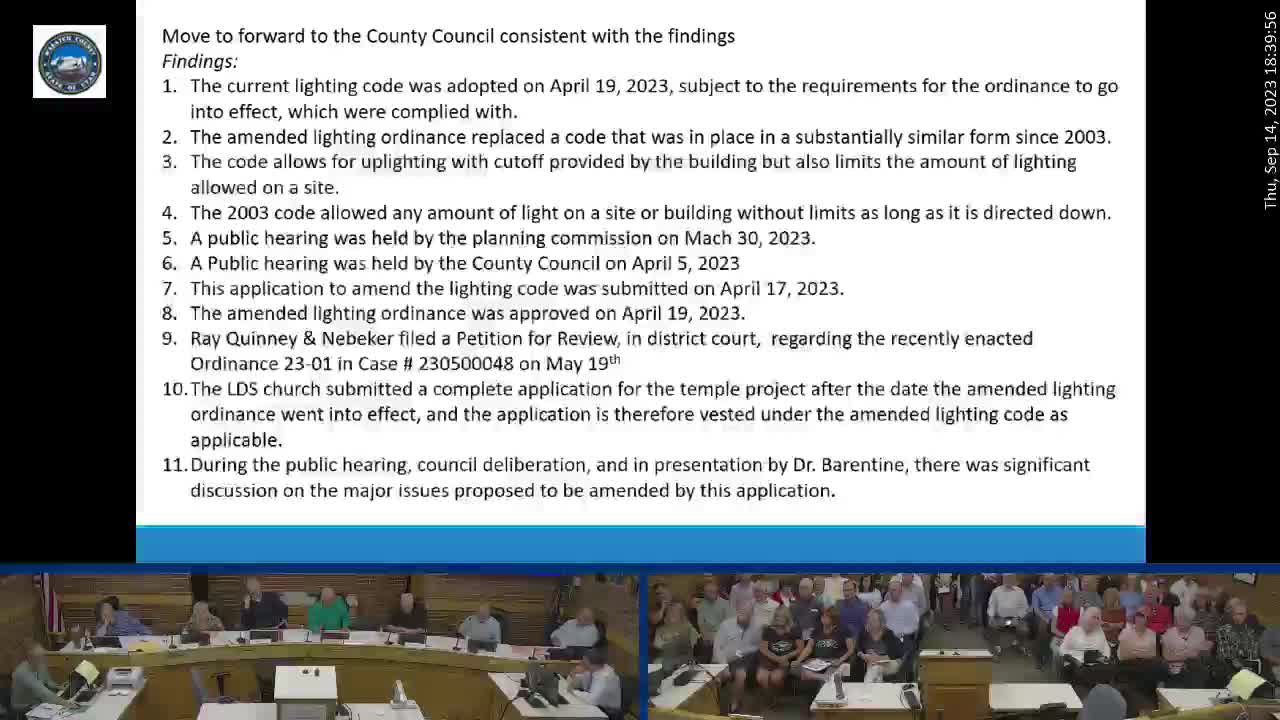 County Council Debates Controversial Lighting Ordinance Changes