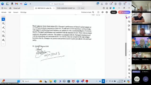 Doctor's Testimony Sparks Controversy in Dental Hearing