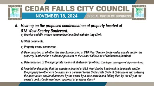 City Council Moves to Condemn Unsafe Property