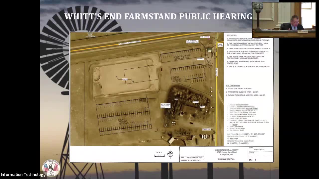 Cheyenne Commission debates commercial expansion of Wits End Farmstand amid public safety concerns
