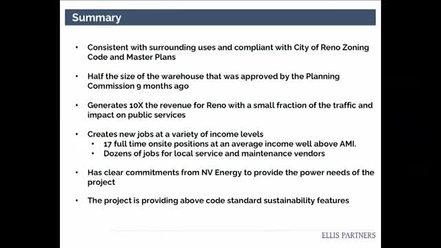 Reno officials endorse $150 million data center project boosting local economy and jobs