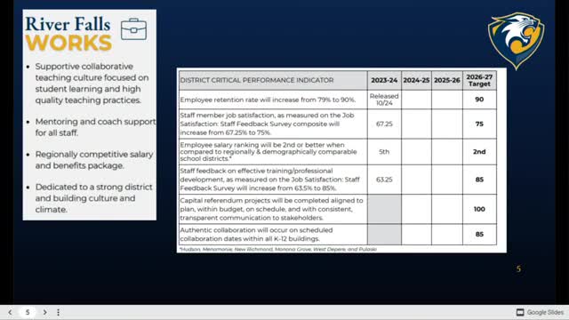 River Falls School Board unveils ambitious scorecard to boost student engagement and performance