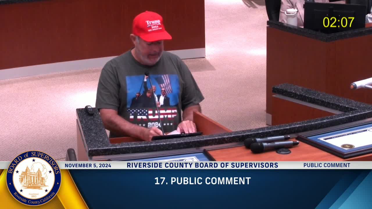 Riverside County residents demand transparency in election certification process during public meeting