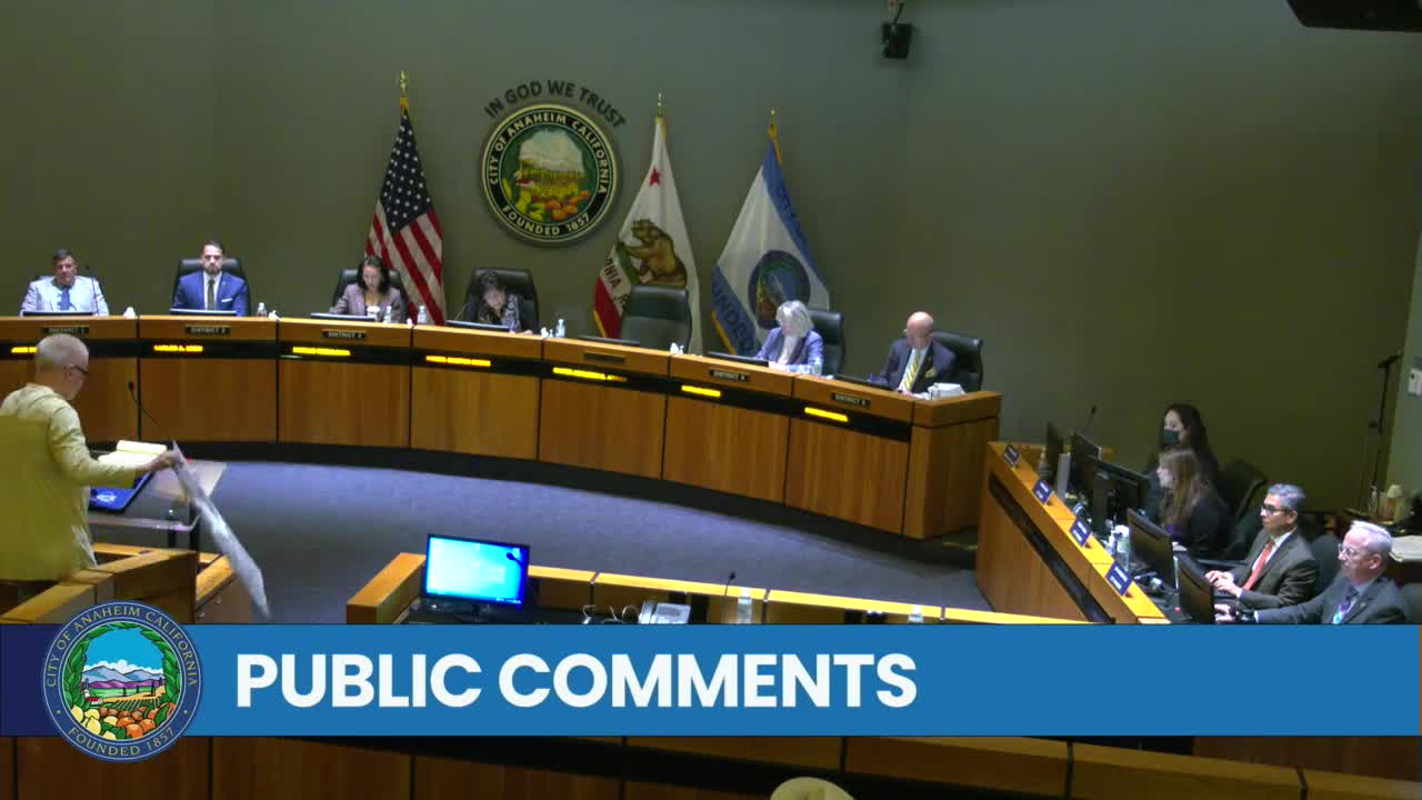 Anaheim residents demand accountability from city council amid homelessness and human trafficking concerns