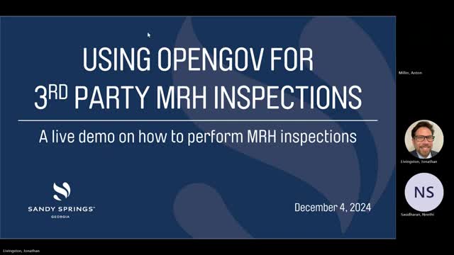 Sandy Springs shows inspectors new OpenGov portal for building and multifamily inspections