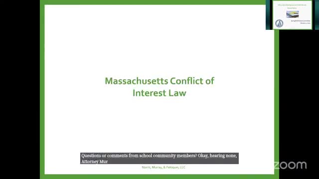 Committee counsel reviews ethics, open meeting and public records rules for committee members