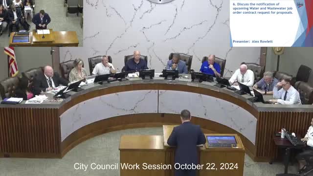 Utilities to issue request for proposals for water/wastewater job‑order contract; $3M per year planned