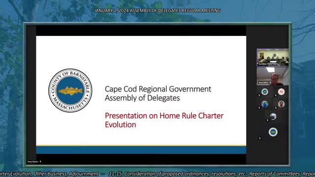 Clerk reviews charter history and advisory-board changes; delegates seek documents on legislative intent