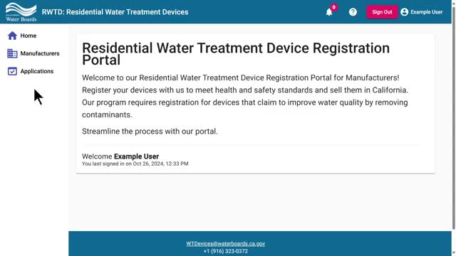 State Water Resources Control Board explains RWTD device registration process